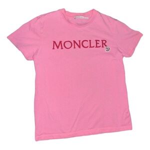 Moncler Embroidered T-Shirt Pink